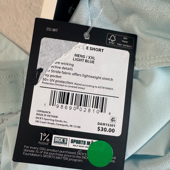 DSG Men’s Light Blue 5” Lined Stride Short Size XXL - Picture 8 of 9